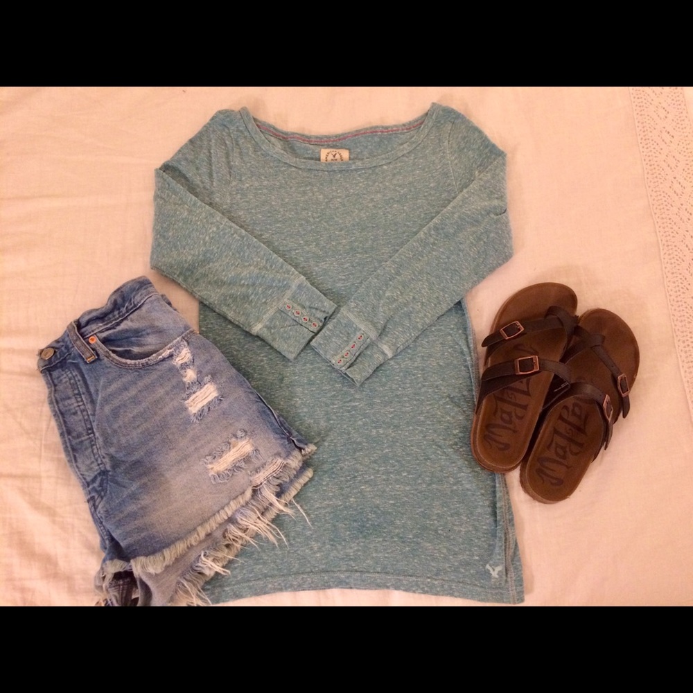American Eagle 3/4 Sleeve Boatneck Tee